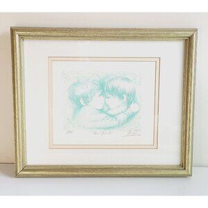 Art By Mary Vickers "New Friends" Lithograph Pencil Signed Glass Framed 182/500
